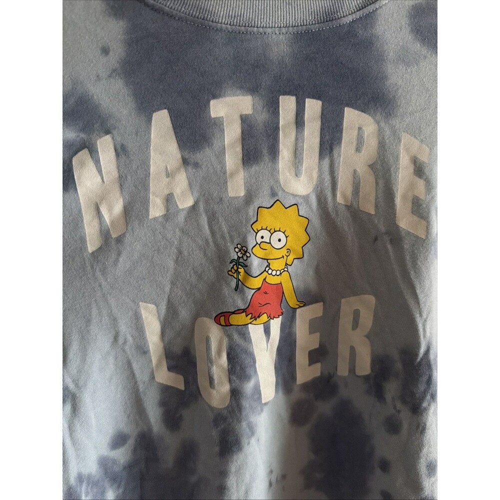 The Simpsons Lisa Simpson Nature Lover Tie-Dye Blue Women’s Sweatshirt XL